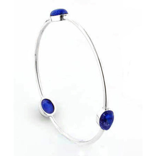 Sterling Silver and Lapis Lazuli Channeling Cuff Bracelet