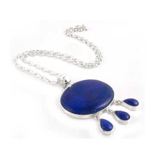 Lapis Lazuli and Sterling Silver Sun Drops Necklace