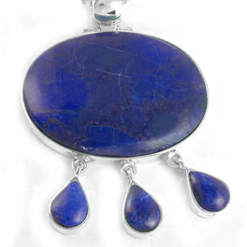 Lapis Lazuli and Sterling Silver Sun Drops Necklace