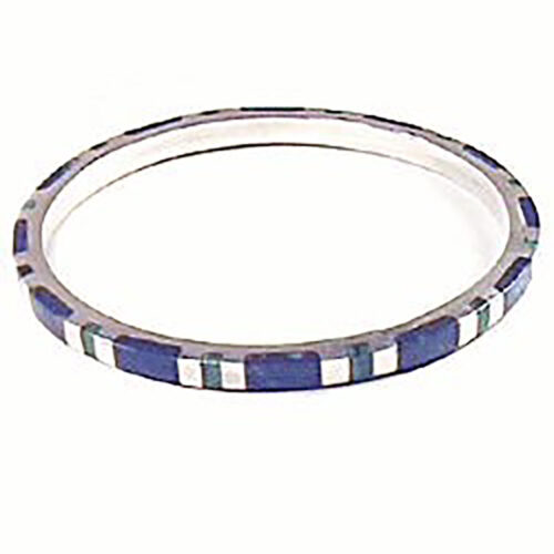 Sterling Silver Cuff Bracelet with Inlayed Stone