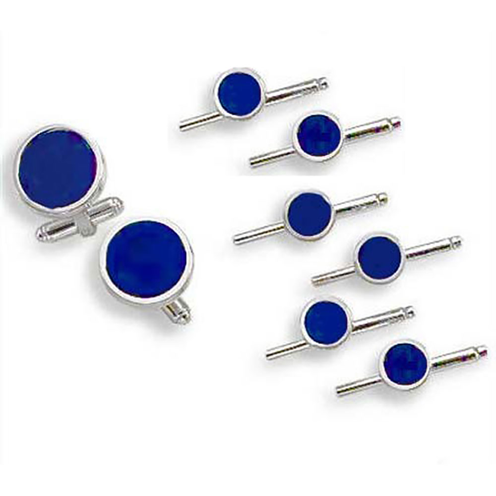 Sterling Silver Cufflinks and Six Studs Set