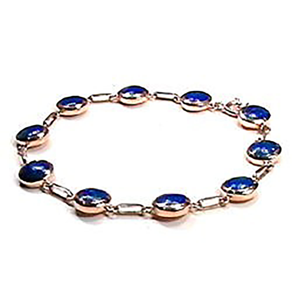 Clariel 18K Gold Lapis Lazuli Chained Bracelet