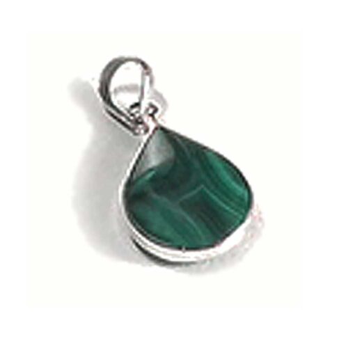 Two inch Sterling Silver Charm with Inlayed Stone