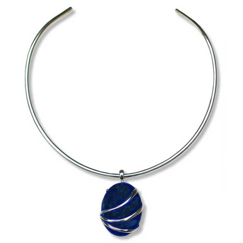 Sterling Silver and Lapis Lazuli Channeling Slider