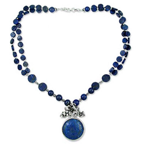 Lapis Lazuli Garden Cluster Beaded Necklace