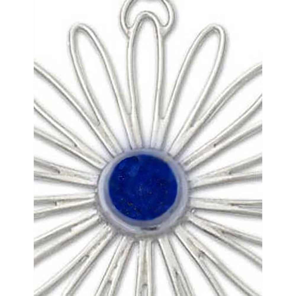 Sterling Silver and Lapis Lazuli Loves Me, Loves Me Not Necklace - Image 2