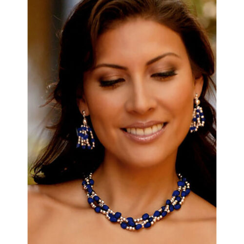 Barroque Sterling Silver and Lapis Lazuli Bead Necklace