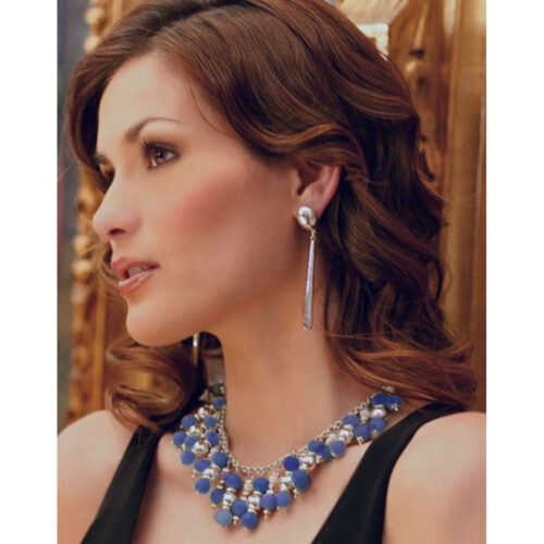 Sterling Silver and Lapis Lazuli Beads Aurora Rays Necklace