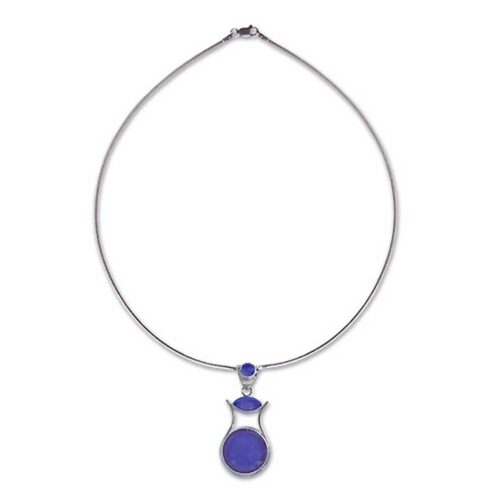 Sterling Silver Egyptian Necklace with Lapis Lazuli