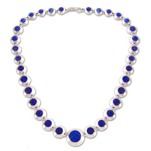 Sterling Silver and Lapis Lazuli Hinged Modules Necklace
