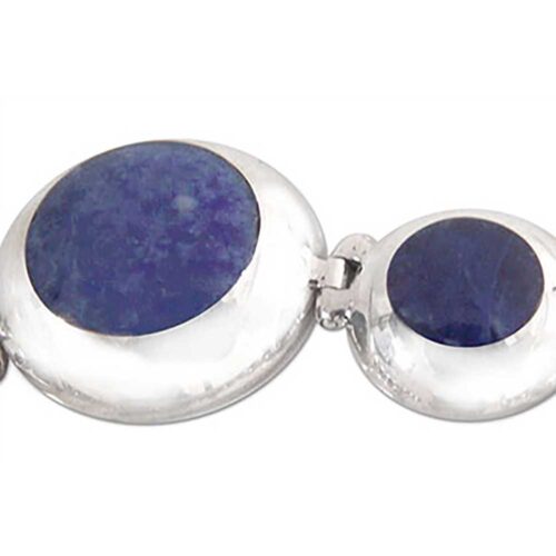 Sterling Silver and Lapis Lazuli Hinged Modules Necklace