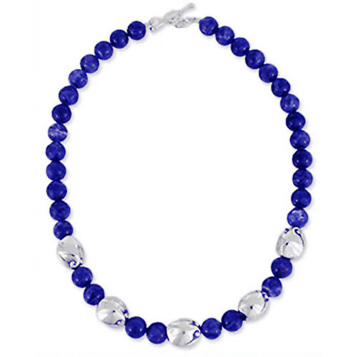 Lapis Lazuli and Sterling Silver Beads Necklace