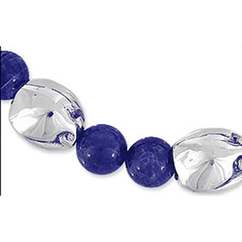 Lapis Lazuli and Sterling Silver Beads Necklace