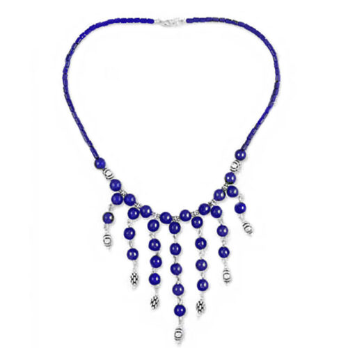 Sterling Silver and Lapis Lazuli Beaded Semi Collar