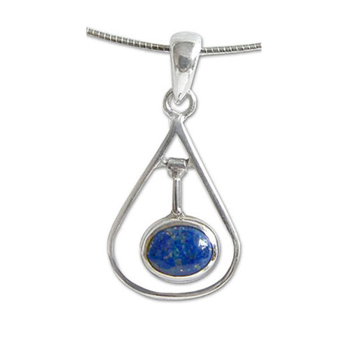 Sterling Silver and Lapis Lazuli Pendulum Necklace