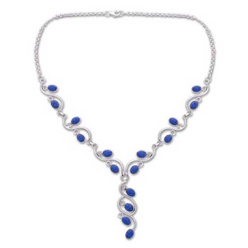 Sterling Silver and Lapis Lazuli Ivy Semi collar