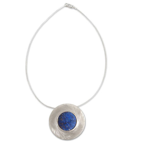 Sterling Silver and Lapis Lazuli Medallion with Chain