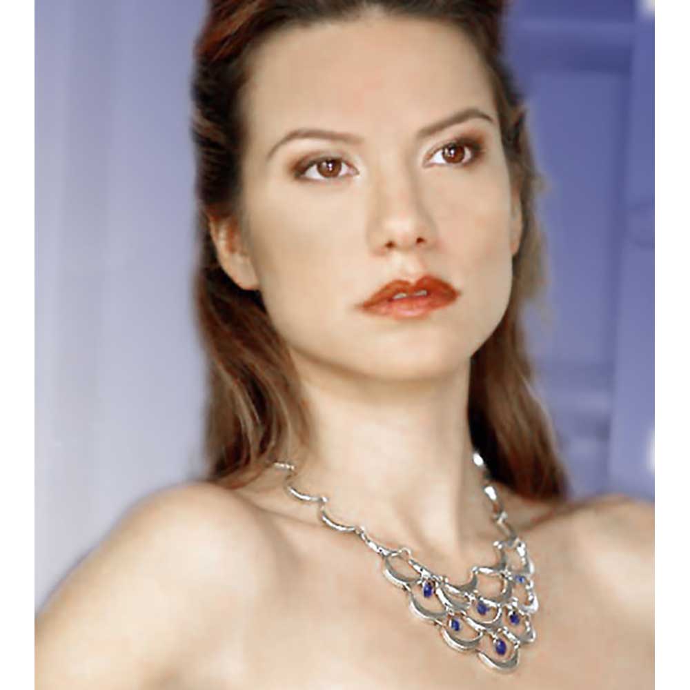 Lapis Lazuli and Sterling Silver Waves Necklace - Image 2