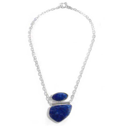 Lapis Lazuli and Sterling Silver Up & Down Necklace