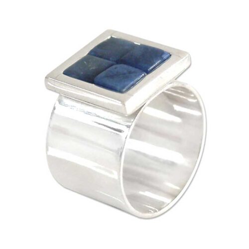 Sterling Silver Invisible Setting Lapis Lazuli Ring