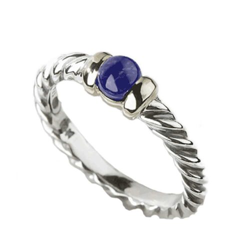 Sterling Silver and 18K Gold Lapis Lazuli Ring