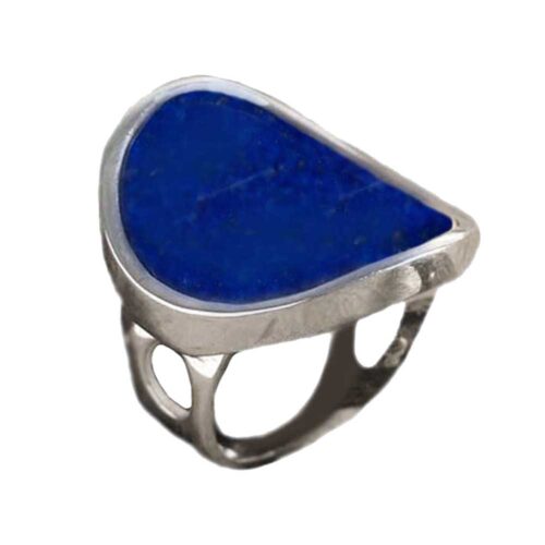 Sterling Silver and Lapis Lazuli Solitaire Ring