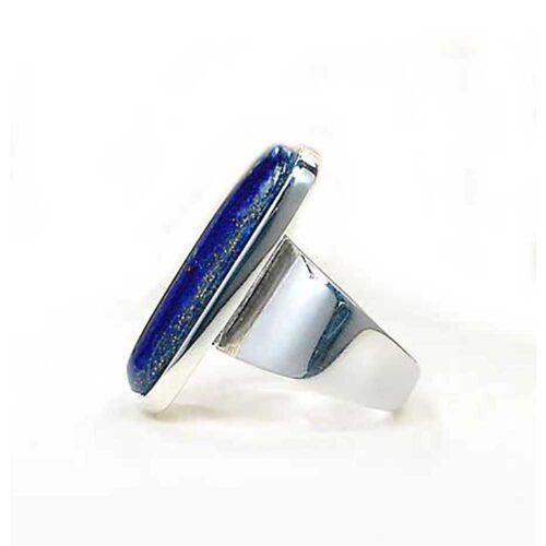 Sterling Silver and Lapis Lazuli Long Bar Ring