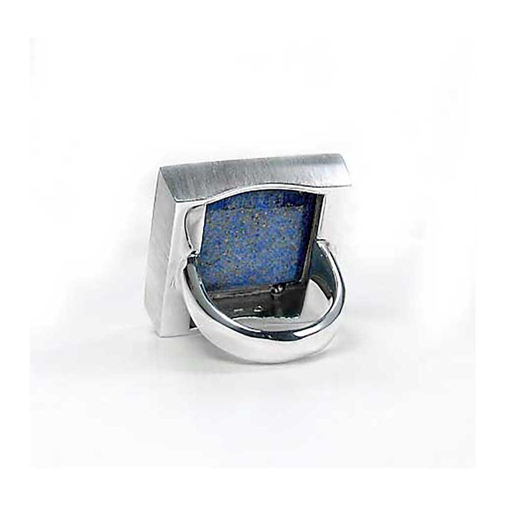 Sterling Silver and Lapis Lazuli Squared Channeling Ring - Image 2