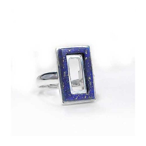 Sterling Silver and Lapis Lazuli Frame Ring