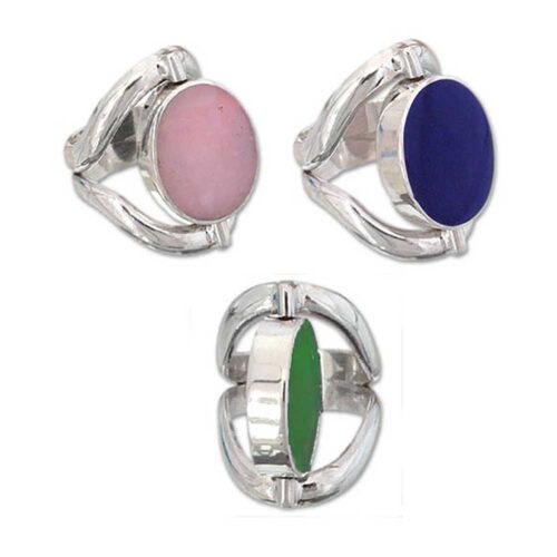 Sterling Silver Reversible Gemstone Ring