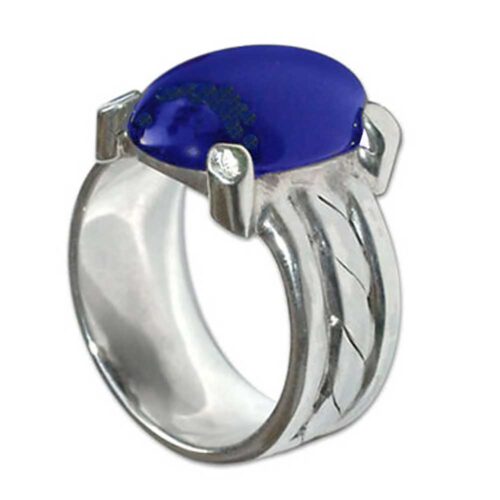 Sterling Silver and Lapis Lazuli Cabochon Cocktail Ring
