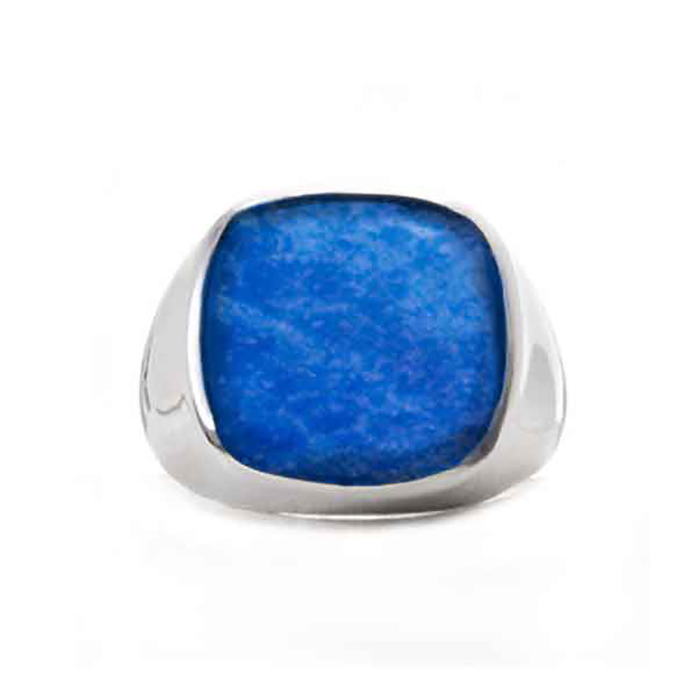 Sterling Silver and Lapis Lazuli Square Signet Ring