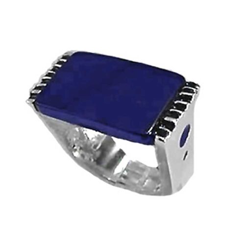 Sterling Silver and Lapis Lazuli Rectangular Slab Ring