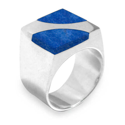 Lapis Lazuli Thick Band Rings
