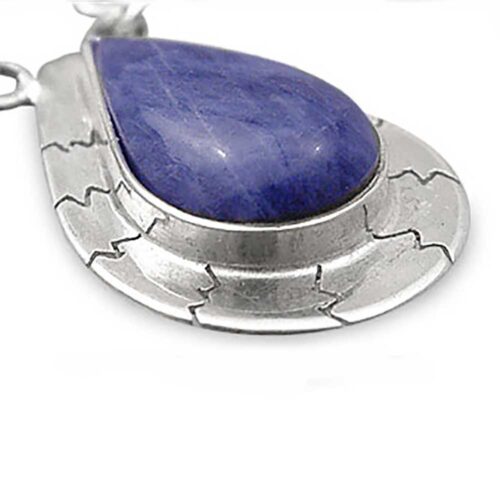 Mireya Sterling Silver and Lapis Lazuli Oval Medallion Semi Collar