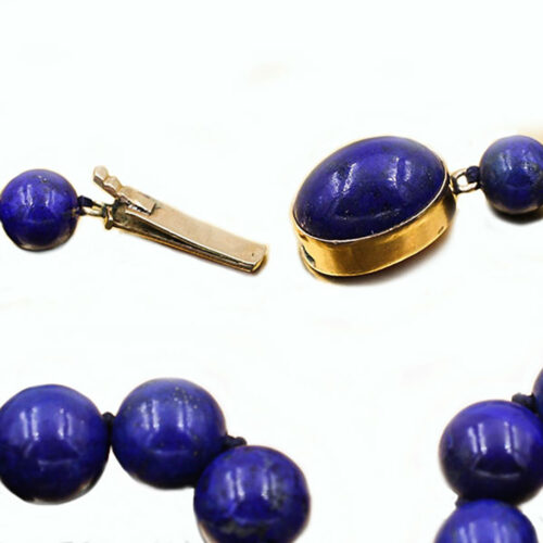 Extra Long Nina 10 mm Lapis Lazuli Bead Necklace, 48 Inches L