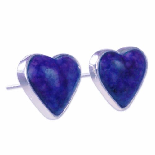 Sterling Silver Large Heart Single Stone Post Earrings