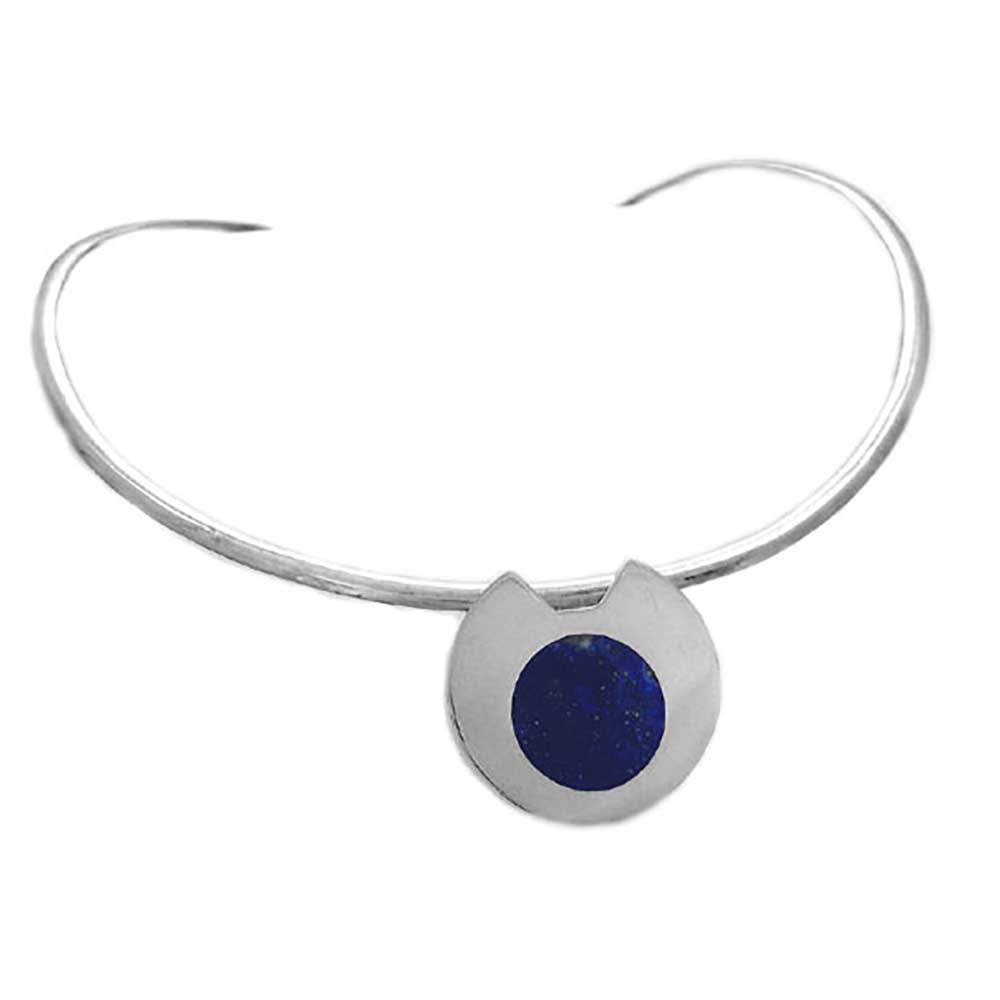 Sterling Silver and Lapis Lazuli Packman Necklace