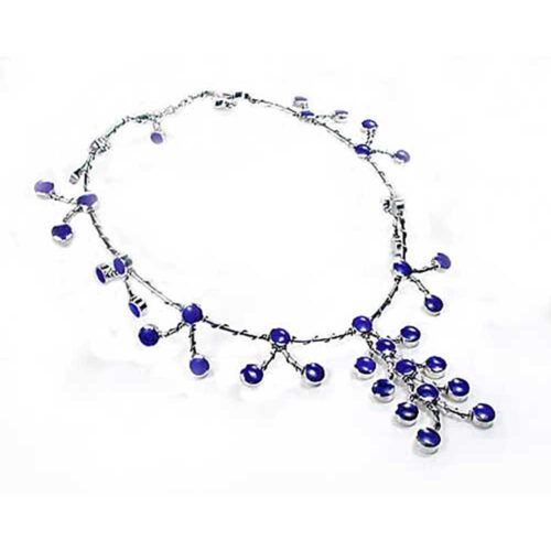 Sterling Silver and Lapis Lazuli Garden Cascade Necklace