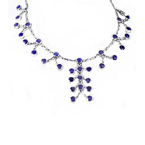 Sterling Silver and Lapis Lazuli Garden Cascade Necklace