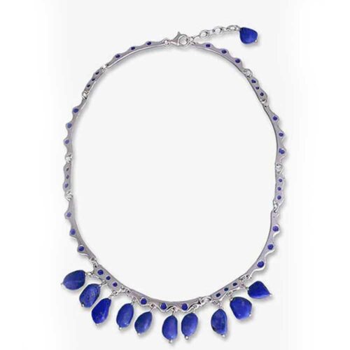 Sterling Silver and Lapis Lazuli Enchanted Drops Semi Collar