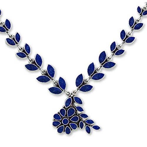 Sterling Silver and Lapis Lazuli Petals Necklace