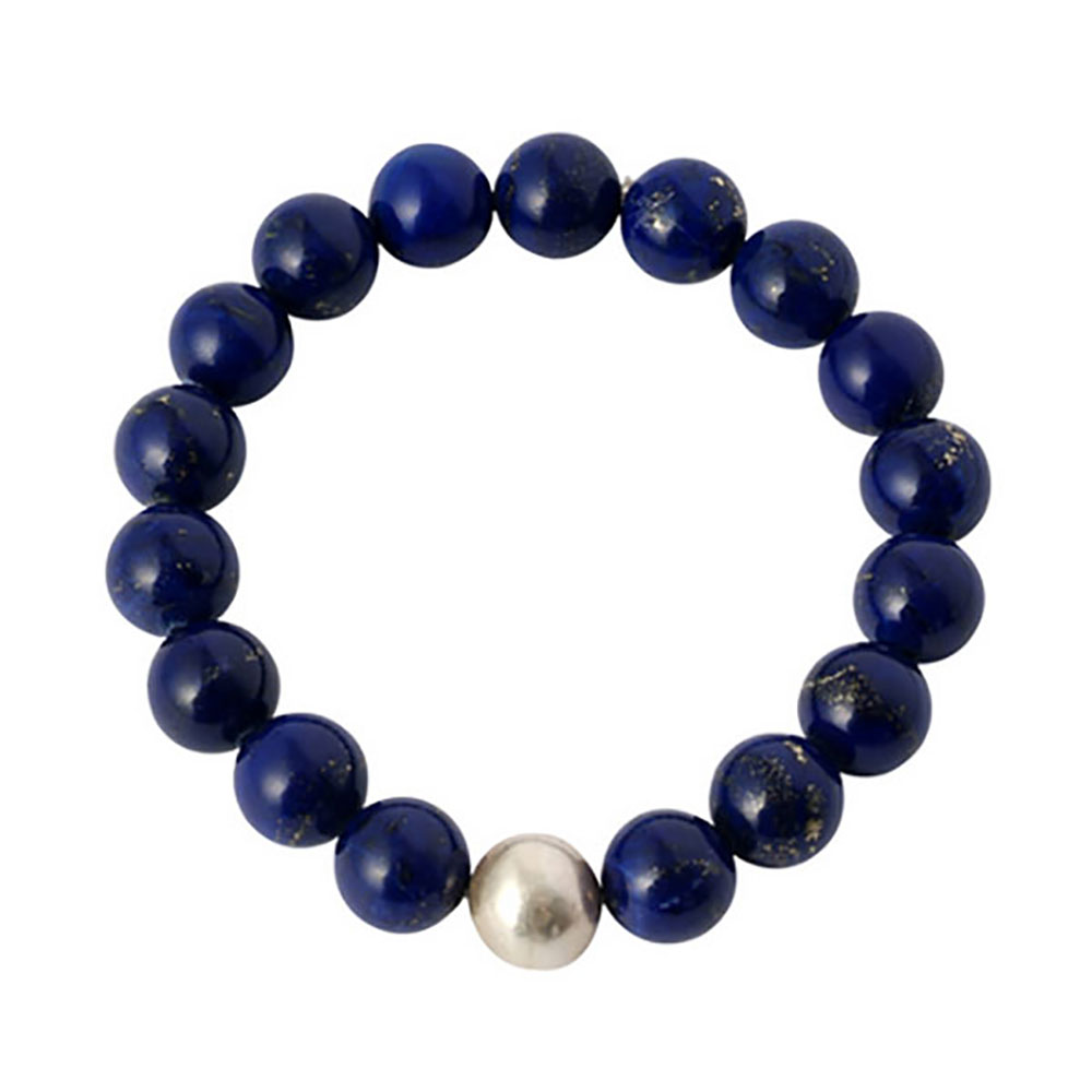 Lucia 10 mm Lapis Lazuli and Cultured Pearl Bead Bracelet