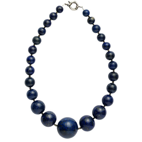 Degrade Lapis Lazuli Bead Necklace