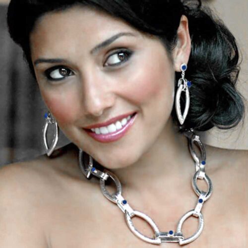 Sterling Silver and Lapis Lazuli Chunky Link Necklace