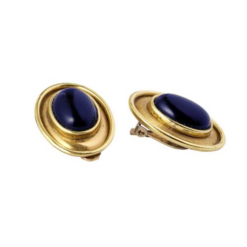 18K Gold and Lapis Lazuli Greco Earrings