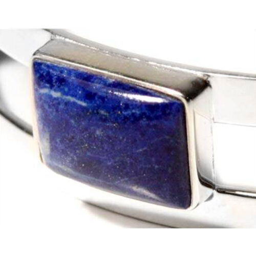 Sterling Silver and Lapis Lazuli Three Wishes Cuff Bracelet