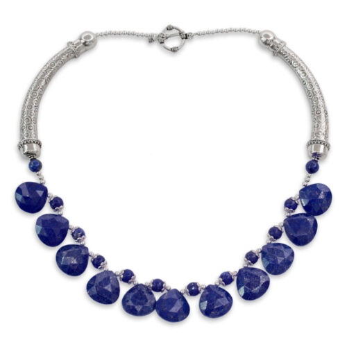 Sterling Silver and Lapis Lazuli Blue Enigma Necklace