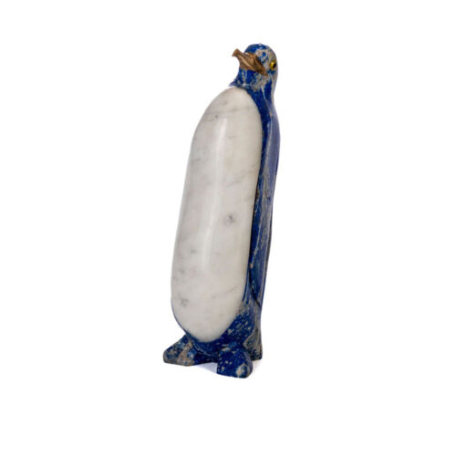 Lapis Lazuli, Marble and Bronze Pinguin Statue