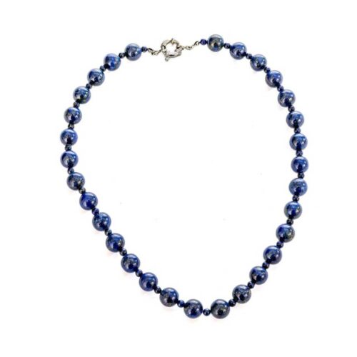 Nina 10 mm and 4 mm Lapis Lazuli Bead Necklace